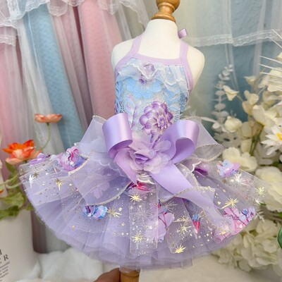 Vasaros nėrinių gėlėtas lankelis princesės suknelė mažam vidutiniam šuniui Rožinė mėlyna juoda naminio šuns drabužiai Madingi rankų darbo sijonai šuniukui