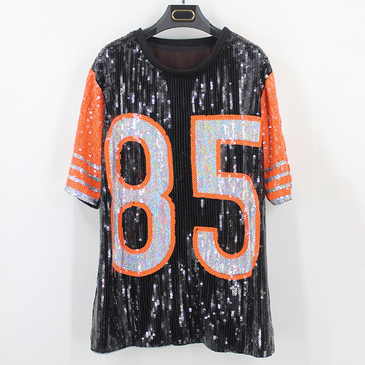 Fotografie curentă cu îmbrăcăminte nouă de vară pentru scenă pentru adulți, paiete, pulover cu gâtul turn, 85 de litere, îmbrăcăminte de performanță, îmbrăcăminte de performanță, îmbrăcăminte pentru femei