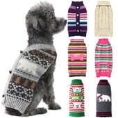 Iarnă caldă pentru animale de companie pulover câine haine pentru câini de Crăciun la modă tricotat cu gât țesut de desene animate pulover pisică costume de buldog francez