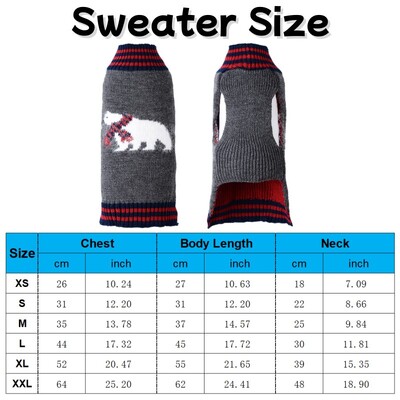 Iarnă caldă pentru animale de companie pulover câine haine pentru câini de Crăciun la modă tricotat cu gât țesut de desene animate pulover pisică costume de buldog francez