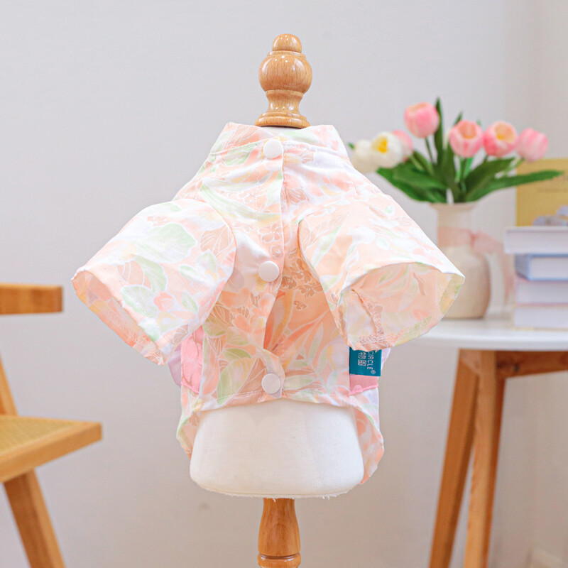 1 vnt. naminių gyvūnėlių drabužiai kačių pavasario ir rudens vyšnių žiedų svajonių kalba kimono rožinė, tinka mažiems ir vidutinio dydžio šunims