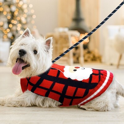 Prugasta džemper haljina za pse Zimska pletena suknja za pse Kaput za štene Topla odjeća za pse Labrador jakna Kostim za male velike pse