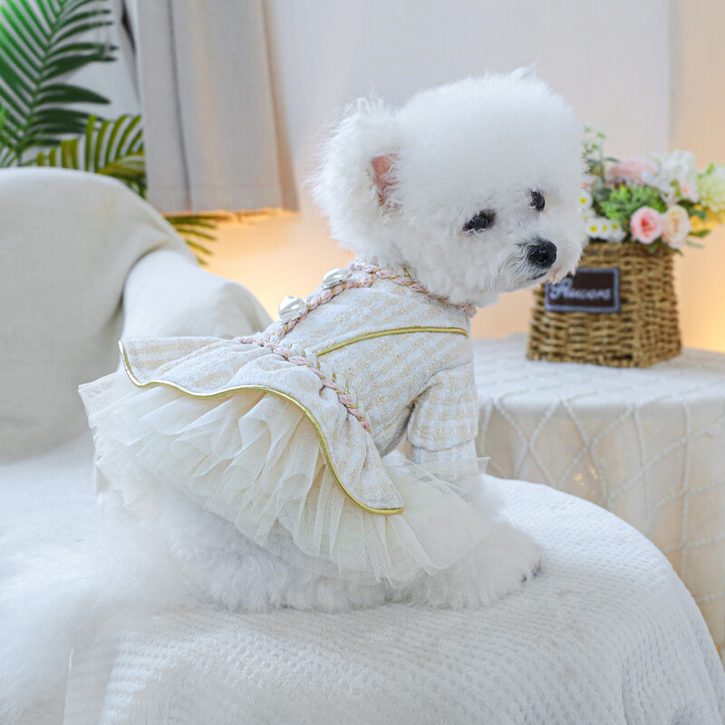 1vnt drabužis augintiniams rudeninis ir žieminis storas kviečių ausų kvapnus sijonas princesinis sijonas tinka mažiems ir vidutinio dydžio šunims