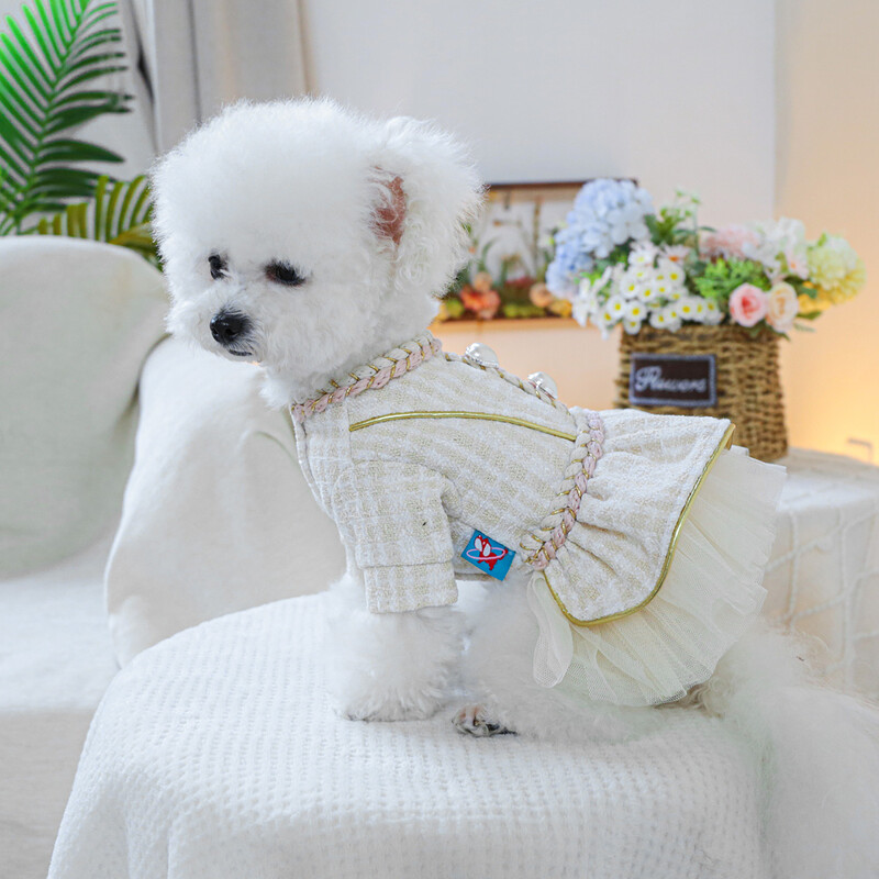 1vnt drabužis augintiniams rudeninis ir žieminis storas kviečių ausų kvapnus sijonas princesinis sijonas tinka mažiems ir vidutinio dydžio šunims