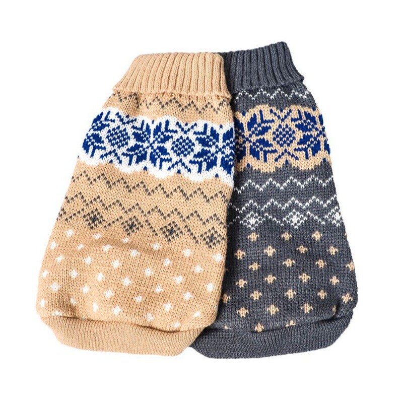 Žieminiai šunų megzti megztiniai drabužiai naminių šunų kačių mezginiai Kalėdų šuniuko šiltas paltas Čihuahua drabužiai mažiems vidutiniams dideliems šunims