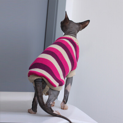 Sphinx Cat Clothes Džemperis kaķiem Puppy Knit Turtleneck Vidēja suņu džemperis Poleron maziem suņiem Augstas apkakles džemperis