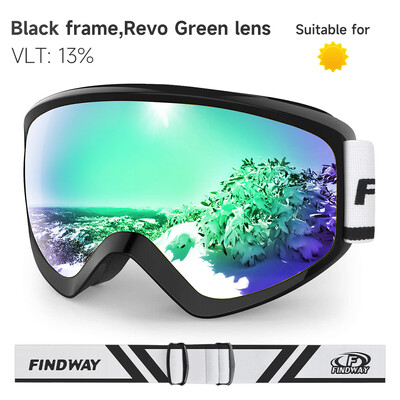 Findway Ochelari de protecție pentru zăpadă pentru copii OTG Anti-Ceata de iarnă cu lentile de protecție UV 100% pentru (8-14) Tineri Fete Băieți Snowboard