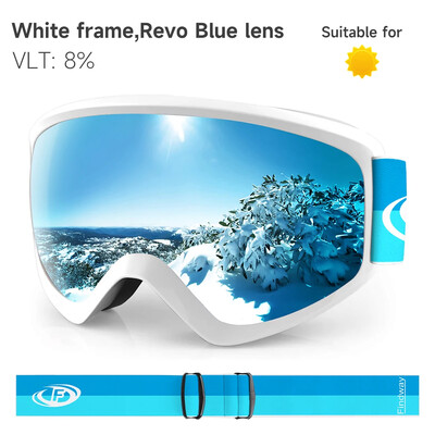 Findway Ochelari de protecție pentru zăpadă pentru copii OTG Anti-Ceata de iarnă cu lentile de protecție UV 100% pentru (8-14) Tineri Fete Băieți Snowboard