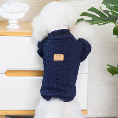Šilti kačių šunų megztiniai drabužiai žieminiai megzti katės šuniuko drabužiai Kostiumas mažiems šunims Čihuahua meškiuko aprangos liemenė