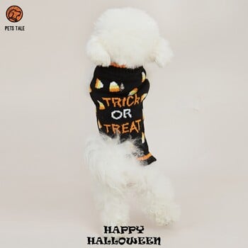 Halloween Trick or Treat Πλεκτό πουλόβερ Jacquard D-Ring με τρύπα και γιακά με διπλά στρώματα