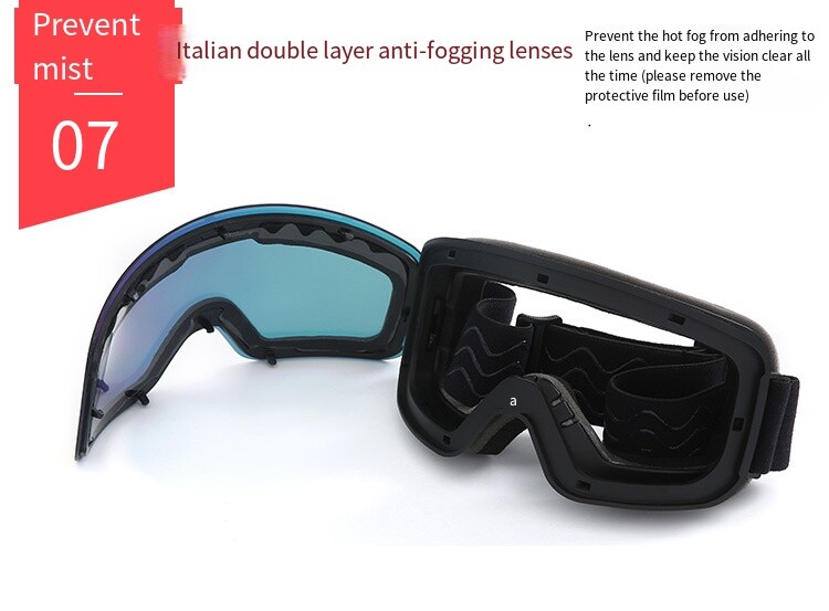 Slidinėjimo snieglenčių akiniai Moteriški Vyriški Slidinėjimo akiniai Kaukė UV400 Apsauga nuo sniego virš akinių suaugusiems Dvigubas cilindrinis lęšis nuo rasojimo