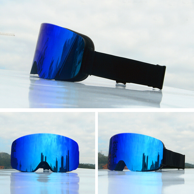 Full Blue Revo Snowboard OTG Ochelari de schi peste ochelari Fără ramă 100% protecție UV Anti-ceata Ochelari unisex de iarnă pentru zăpadă