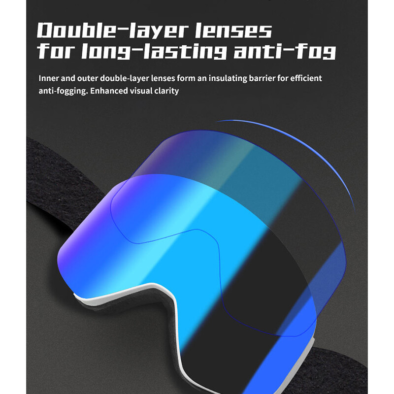 Full Blue Revo Snowboard OTG Ochelari de schi peste ochelari Fără ramă 100% protecție UV Anti-ceata Ochelari unisex de iarnă pentru zăpadă