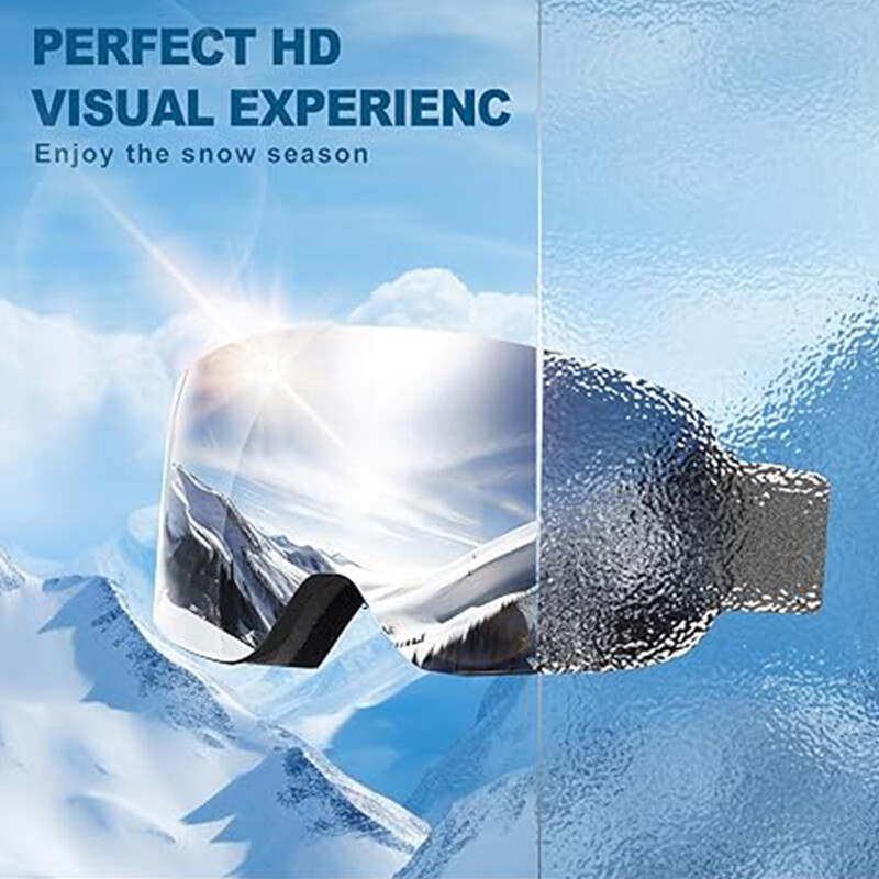 Full Blue Revo Snowboard OTG Ochelari de schi peste ochelari Fără ramă 100% protecție UV Anti-ceata Ochelari unisex de iarnă pentru zăpadă