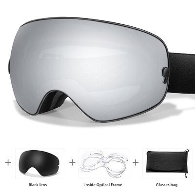 Lauko sportiniai sniego slidinėjimo akiniai Dviejų sluoksnių kempininiai akiniai nuo rasojimo UV400 snieglenčių sniego motociklo akiniai žiemos dviračių Kalėdos