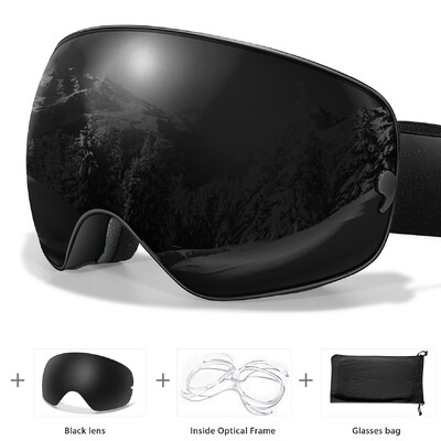 Lauko sportiniai sniego slidinėjimo akiniai Dviejų sluoksnių kempininiai akiniai nuo rasojimo UV400 snieglenčių sniego motociklo akiniai žiemos dviračių Kalėdos