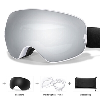 Lauko sportiniai sniego slidinėjimo akiniai Dviejų sluoksnių kempininiai akiniai nuo rasojimo UV400 snieglenčių sniego motociklo akiniai žiemos dviračių Kalėdos