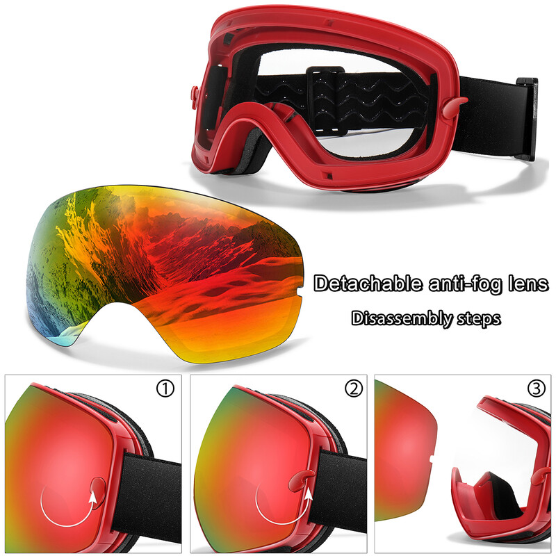 Lauko sportiniai sniego slidinėjimo akiniai Dviejų sluoksnių kempininiai akiniai nuo rasojimo UV400 snieglenčių sniego motociklo akiniai žiemos dviračių Kalėdos