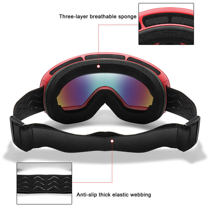 Lauko sportiniai sniego slidinėjimo akiniai Dviejų sluoksnių kempininiai akiniai nuo rasojimo UV400 snieglenčių sniego motociklo akiniai žiemos dviračių Kalėdos