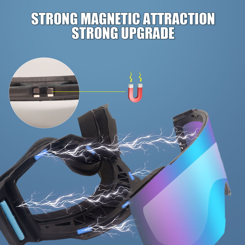 Ochelari de schi Bărbați Femei Anti-ceață zgârieturi 100% lentilă magnetică UV Ochelari de zăpadă pentru snowboard Adult