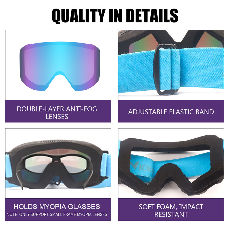 Ochelari de schi Bărbați Femei Anti-ceață zgârieturi 100% lentilă magnetică UV Ochelari de zăpadă pentru snowboard Adult