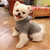 1 vnt. naminių gyvūnėlių drabužiai šunims rudeniui ir žiemai sutirštintas šiltai pilkas jūrų žvaigždės išsiuvinėtas elastingas megztas megztinis mažiems vidutiniams šunims