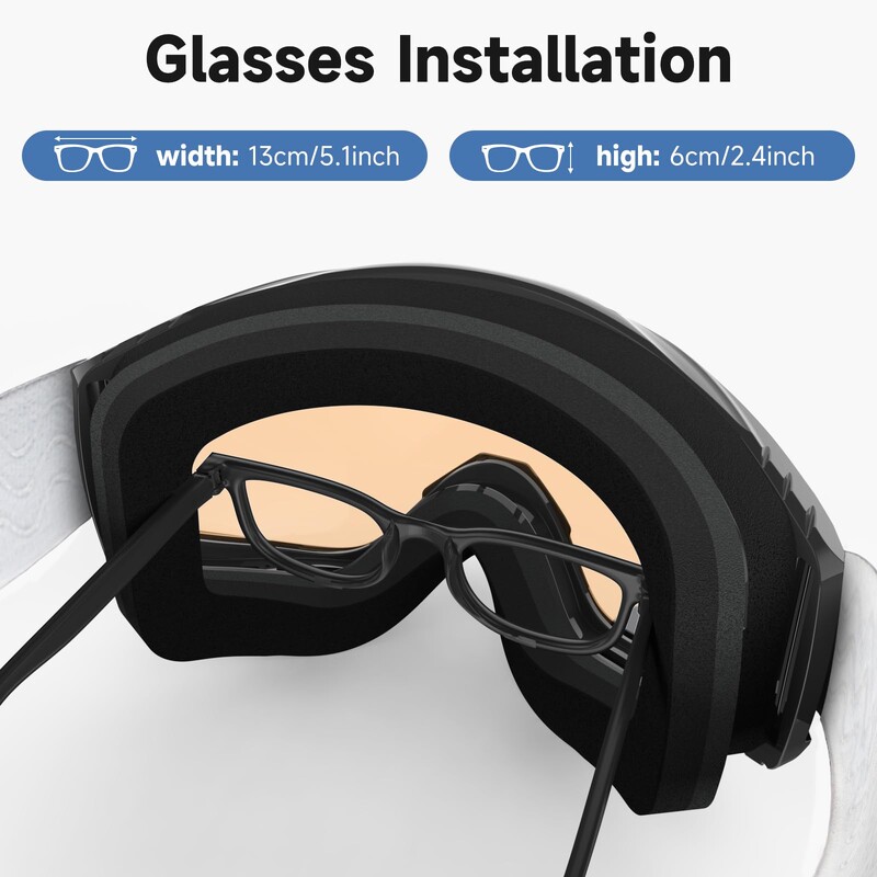 Findway Pieaugušo slēpošanas brilles 100% UV aizsardzība Slēpošanas brilles Saderīga ķivere Pretsvīšanas skeitborda slēpošanas brilles pusaudžiem