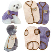 Šilti žieminiai šunų rūbai Minkšta vilna su meškiuko lėlė augintinio liemenė šuniuko striukė mažo šuns katės paltai Čihuahua prancūzų buldogo kostiumui