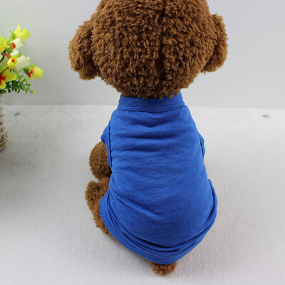 Vasaros 100 % grynos medvilnės vientisos spalvos šunų liemenės šunų marškinėliai Maži šunų drabužiai Meškiuko čihuahua naminių gyvūnėlių rūbai didmeninė prekyba pagal užsakymą