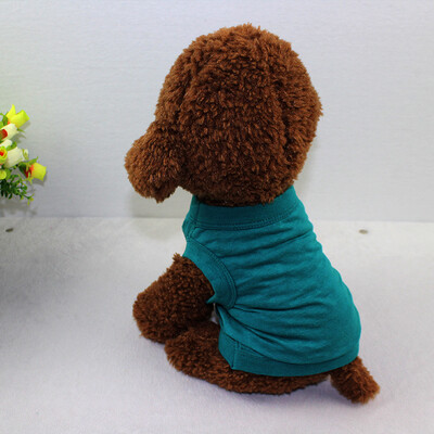 Vasaros 100 % grynos medvilnės vientisos spalvos šunų liemenės šunų marškinėliai Maži šunų drabužiai Meškiuko čihuahua naminių gyvūnėlių rūbai didmeninė prekyba pagal užsakymą