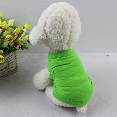 Vasaros 100 % grynos medvilnės vientisos spalvos šunų liemenės šunų marškinėliai Maži šunų drabužiai Meškiuko čihuahua naminių gyvūnėlių rūbai didmeninė prekyba pagal užsakymą