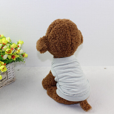 Vasaros 100 % grynos medvilnės vientisos spalvos šunų liemenės šunų marškinėliai Maži šunų drabužiai Meškiuko čihuahua naminių gyvūnėlių rūbai didmeninė prekyba pagal užsakymą