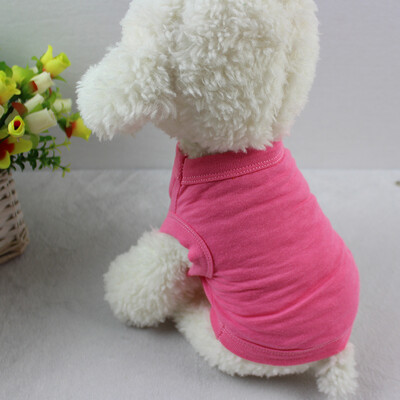 Vasaros 100 % grynos medvilnės vientisos spalvos šunų liemenės šunų marškinėliai Maži šunų drabužiai Meškiuko čihuahua naminių gyvūnėlių rūbai didmeninė prekyba pagal užsakymą