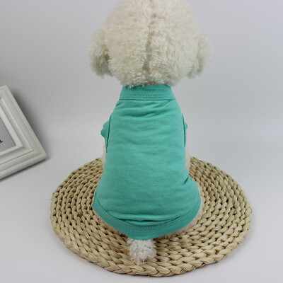 Vasaros 100 % grynos medvilnės vientisos spalvos šunų liemenės šunų marškinėliai Maži šunų drabužiai Meškiuko čihuahua naminių gyvūnėlių rūbai didmeninė prekyba pagal užsakymą