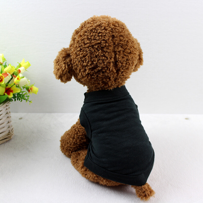 Vasaros 100 % grynos medvilnės vientisos spalvos šunų liemenės šunų marškinėliai Maži šunų drabužiai Meškiuko čihuahua naminių gyvūnėlių rūbai didmeninė prekyba pagal užsakymą