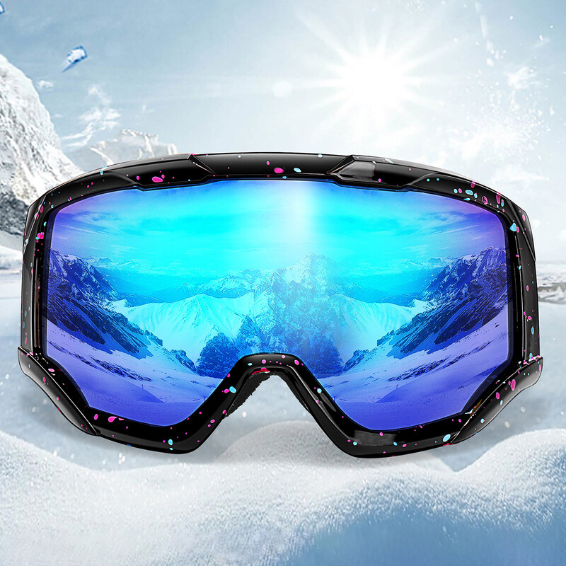 Snowboard Snowmobile Ochelari de schi Sport în aer liber Rezistent la vânt Straturi duble Anti-aburire UV400 Eyewer Mască de schi mare