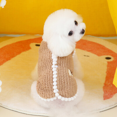 Minkšta šunų kačių striukė Liemenė Žieminiai šunų drabužiai Čihuahua meškiuko paltai Prancūzų buldogų drabužiai mažiems vidutinio amžiaus šunims Šuniukui šilti drabužiai