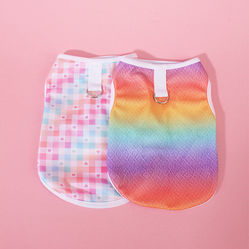 Vasaros katės šunų drabužiai Kvėpuojantys šunų liemenės šuniukai katės Animacinių filmų liemenės Greitai džiūstančios Čihuahua Mopso sportiniai marškiniai Naminių gyvūnėlių marškinėlių kostiumas