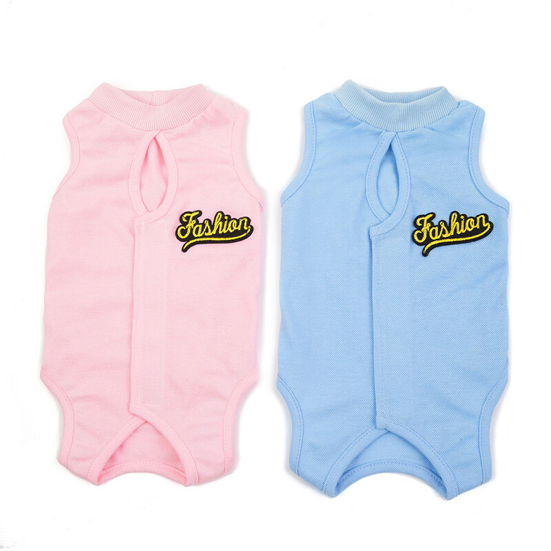 Vestă pentru câini Costum de recuperare pentru cățeluș Costum de recuperare chirurgicală pentru câini de talie mică respirabil Animale de companie Guler electronic și con pentru câini masculi și femele