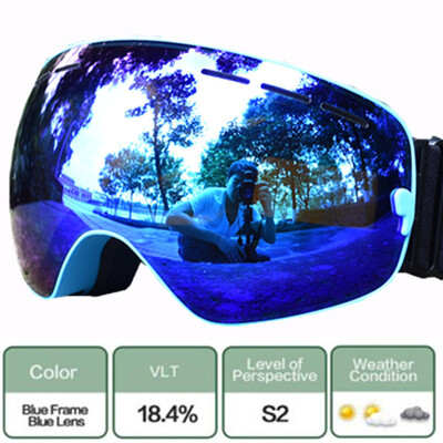 Slidinėjimo snieglenčių akiniai, profesionalūs sniego plataus kampo akiniai su dvigubais sluoksniais, apsaugančiais nuo rasojimo UV400 vyrams, moterims, sniego motociklams, slidinėti Googles