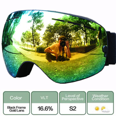 Slidinėjimo snieglenčių akiniai, profesionalūs sniego plataus kampo akiniai su dvigubais sluoksniais, apsaugančiais nuo rasojimo UV400 vyrams, moterims, sniego motociklams, slidinėti Googles