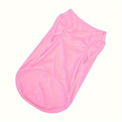 Egyszínű kisállatruházat, kiskutya ing, kutyapóló, puha, kényelmes, légáteresztő kutyamellény, nyári kisállatruházat