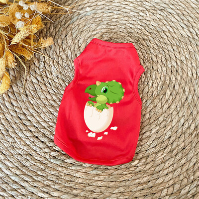 Naminių šunų drabužiai mažiems šunims Poliesterio katės liemenė Naminių gyvūnėlių drabužiai su raštu Čihuahua Bulldogs šuniuko kostiumo marškinėliai