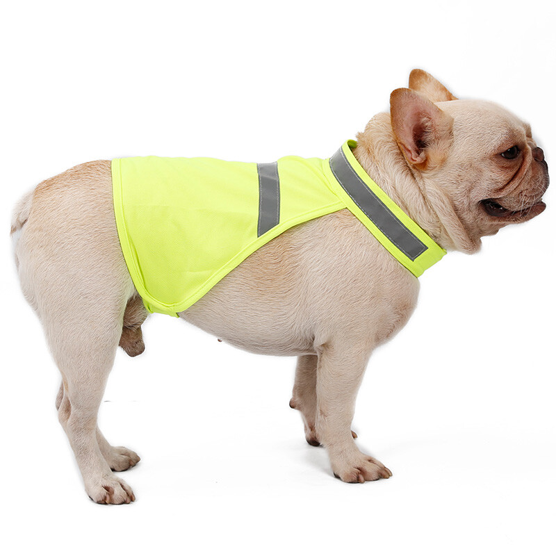 Šviesą atspindinti šunų apsauginė liemenė Gero matomumo geltona fluorescencinė šunų rūbai šuniui Hi Vis striukė Lauko naktinis saugos gyvūno reikmenys