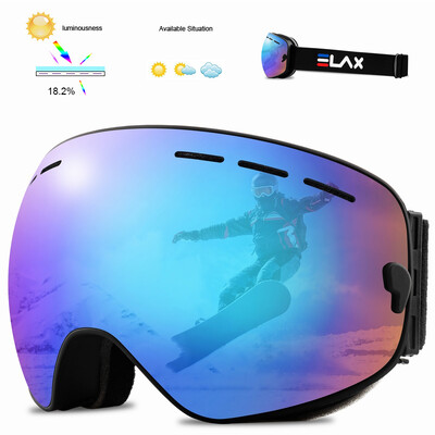 ELAX BRAND NEW Ochelari de schi anti-aburire cu straturi duble Ochelari de snowboard pentru zăpadă Ochelari de sport în aer liber pentru motos de zăpadă