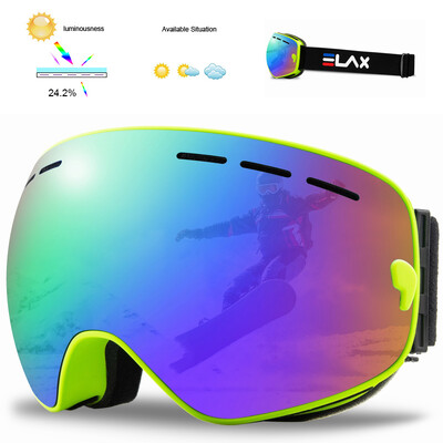 ELAX BRAND NEW Ochelari de schi anti-aburire cu straturi duble Ochelari de snowboard pentru zăpadă Ochelari de sport în aer liber pentru motos de zăpadă
