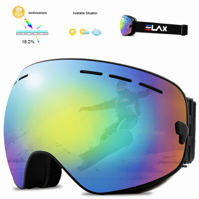 ELAX BRAND NEW Ochelari de schi anti-aburire cu straturi duble Ochelari de snowboard pentru zăpadă Ochelari de sport în aer liber pentru motos de zăpadă
