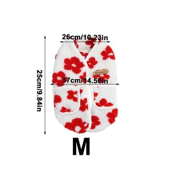 Зимни дрехи за кучета Плюшени дрехи за кучета с отворен гръб за зимата Меки дрехи с джобове за ежедневно носене Дейности на открито Флорални