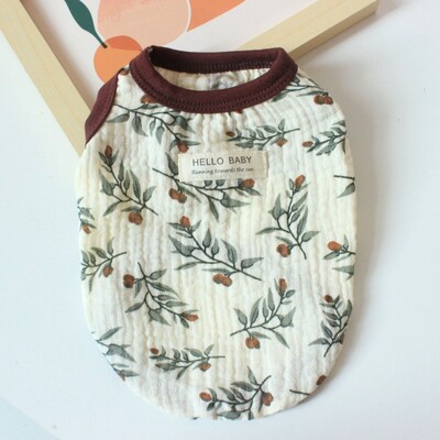 Vestă din bumbac floral pentru cățeluș Îmbrăcăminte drăguță pentru căței de companie Toamnă și iarnă Parka pentru animale de companie Haine pentru câini pentru câini de talie mică