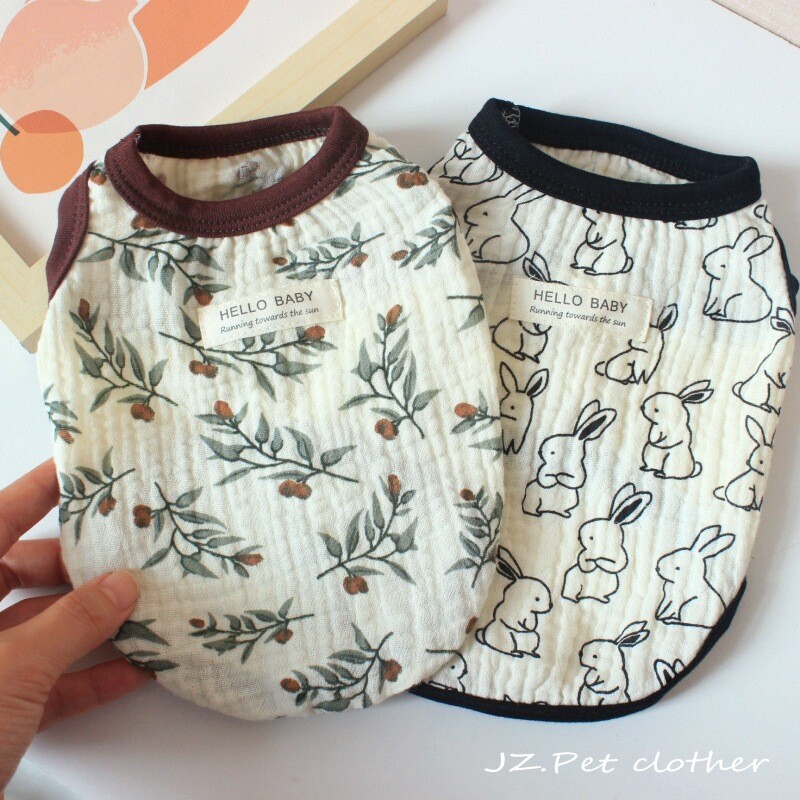 Vestă din bumbac floral pentru cățeluș Îmbrăcăminte drăguță pentru căței de companie Toamnă și iarnă Parka pentru animale de companie Haine pentru câini pentru câini de talie mică